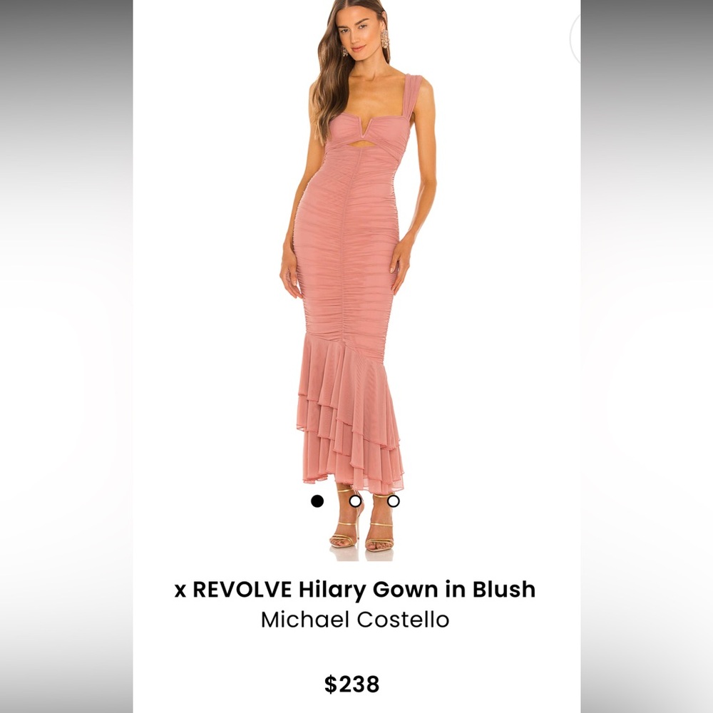 Revolve Michael Costello Hilary Gown in Blush - S